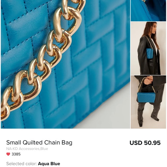 NA-KD Small Quilted Chain Bag - Picture 3 of 5